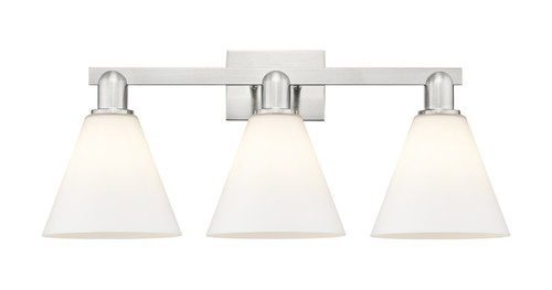 INNOVATIONS 716-3W-SN-GBC-81 Berkshire Glass 3-Light Bath Vanity Light Satin Nickel