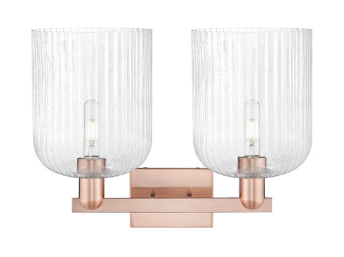 INNOVATIONS 716-2W-AC-G559-8SDY Bridal Veil 2-Light Bath Vanity Light Antique Copper