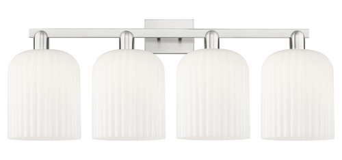 INNOVATIONS 716-4W-SN-G559-8GWH Bridal Veil 4-Light Bath Vanity Light Brushed Satin Nickel