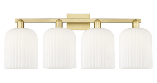 INNOVATIONS 716-4W-SG-G559-8GWH Bridal Veil 4-Light Bath Vanity Light Satin Gold