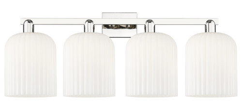 INNOVATIONS 716-4W-PN-G559-8GWH Bridal Veil 4-Light Bath Vanity Light Polished Nickel