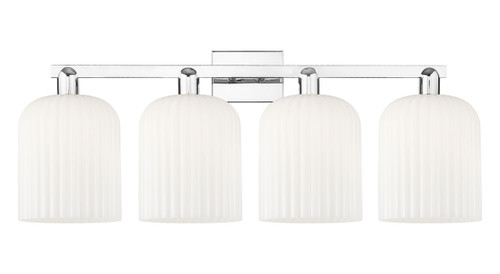 INNOVATIONS 716-4W-PC-G559-8GWH Bridal Veil 4-Light Bath Vanity Light Polished Chrome