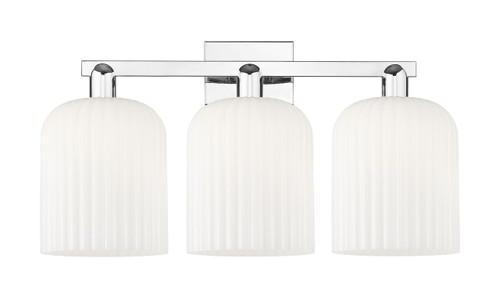 INNOVATIONS 716-3W-PC-G559-8GWH Bridal Veil 3-Light Bath Vanity Light Polished Chrome