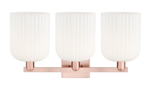 INNOVATIONS 716-3W-AC-G559-8GWH Bridal Veil 3-Light Bath Vanity Light Antique Copper