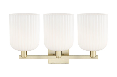 INNOVATIONS 716-3W-AB-G559-8GWH Bridal Veil 3-Light Bath Vanity Light Antique Brass
