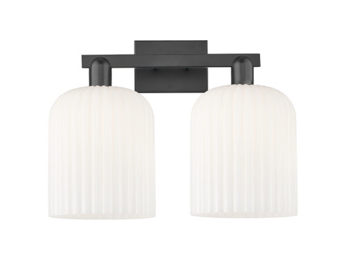 INNOVATIONS 716-2W-BK-G559-8GWH Bridal Veil 2-Light Bath Vanity Light Matte Black