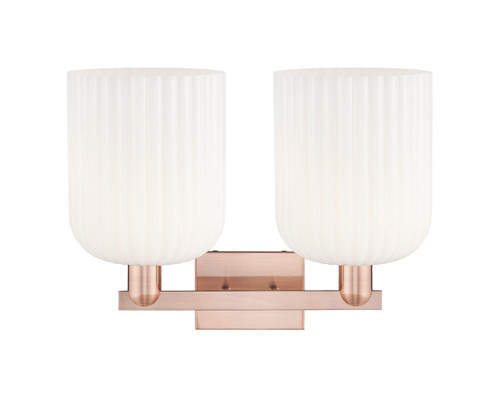 INNOVATIONS 716-2W-AC-G559-8GWH Bridal Veil 2-Light Bath Vanity Light Antique Copper