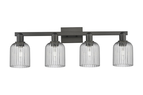 INNOVATIONS 716-4W-BK-G559-5SM Bridal Veil 4-Light Bath Vanity Light Matte Black