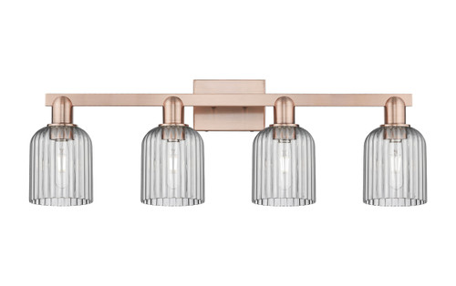 INNOVATIONS 716-4W-AC-G559-5SM Bridal Veil 4-Light Bath Vanity Light Antique Copper