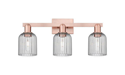 INNOVATIONS 716-3W-AC-G559-5SM Bridal Veil 3-Light Bath Vanity Light Antique Copper