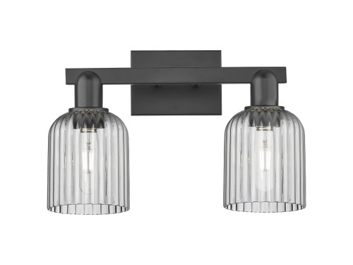 INNOVATIONS 716-2W-BK-G559-5SM Bridal Veil 2-Light Bath Vanity Light Matte Black