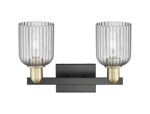 INNOVATIONS 716-2W-BAB-G559-5SM Bridal Veil 2-Light Bath Vanity Light Black Antique Brass