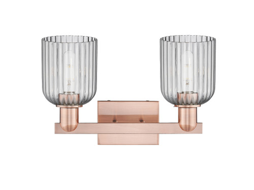 INNOVATIONS 716-2W-AC-G559-5SM Bridal Veil 2-Light Bath Vanity Light Antique Copper