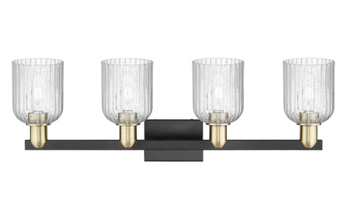 INNOVATIONS 716-4W-BAB-G559-5SDY Bridal Veil 4-Light Bath Vanity Light Black Antique Brass