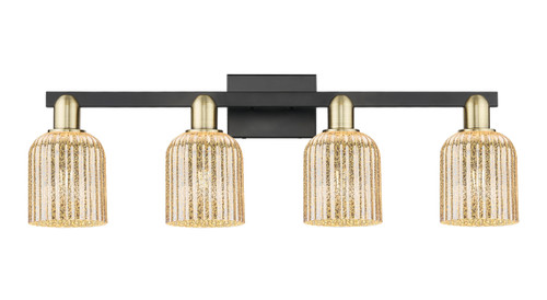 INNOVATIONS 716-4W-BAB-G559-5ME Bridal Veil 4-Light Bath Vanity Light Black Antique Brass