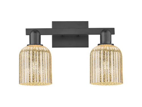 INNOVATIONS 716-2W-BK-G559-5ME Bridal Veil 2-Light Bath Vanity Light Matte Black