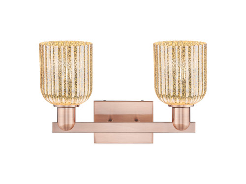 INNOVATIONS 716-2W-AC-G559-5ME Bridal Veil 2-Light Bath Vanity Light Antique Copper