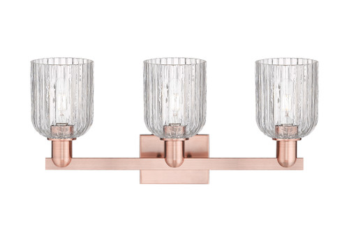 INNOVATIONS 716-3W-AC-G559-5CL Bridal Veil 3-Light Bath Vanity Light Antique Copper