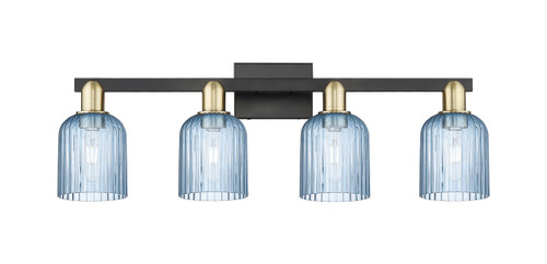 INNOVATIONS 716-4W-BAB-G559-5BL Bridal Veil 4-Light Bath Vanity Light Black Antique Brass