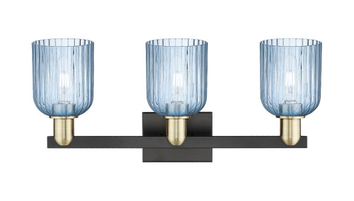 INNOVATIONS 716-3W-BAB-G559-5BL Bridal Veil 3-Light Bath Vanity Light Black Antique Brass