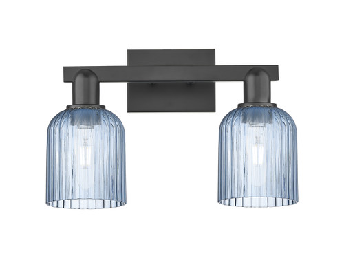INNOVATIONS 716-2W-BK-G559-5BL Bridal Veil 2-Light Bath Vanity Light Matte Black