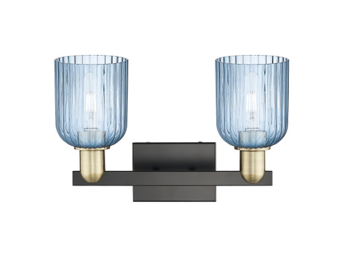INNOVATIONS 716-2W-BAB-G559-5BL Bridal Veil 2-Light Bath Vanity Light Black Antique Brass