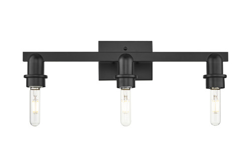 INNOVATIONS 716-3W-BK-G484-7SL Brookhaven Flute 3-Light Bath Vanity Light Matte Black