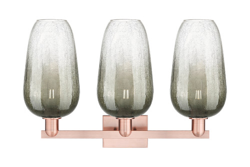 INNOVATIONS 716-3W-AC-G484-7SL Brookhaven Flute 3-Light Bath Vanity Light Antique Copper