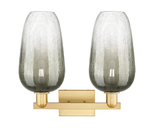 INNOVATIONS 716-2W-SG-G484-7SL Brookhaven Flute 2-Light Bath Vanity Light Satin Gold
