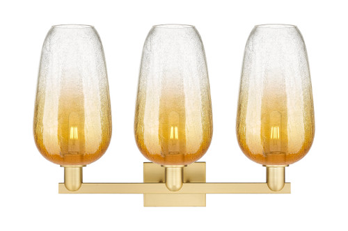 INNOVATIONS 716-3W-SG-G484-7AM Brookhaven Flute 3-Light Bath Vanity Light Satin Gold