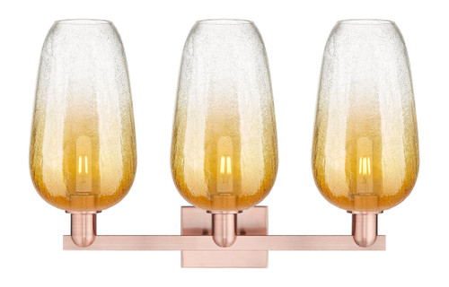 INNOVATIONS 716-3W-AC-G484-7AM Brookhaven Flute 3-Light Bath Vanity Light Antique Copper