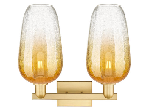 INNOVATIONS 716-2W-SG-G484-7AM Brookhaven Flute 2-Light Bath Vanity Light Satin Gold