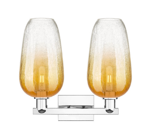 INNOVATIONS 716-2W-PC-G484-7AM Brookhaven Flute 2-Light Bath Vanity Light Polished Chrome