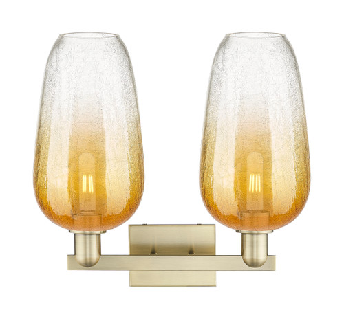 INNOVATIONS 716-2W-AB-G484-7AM Brookhaven Flute 2-Light Bath Vanity Light Antique Brass