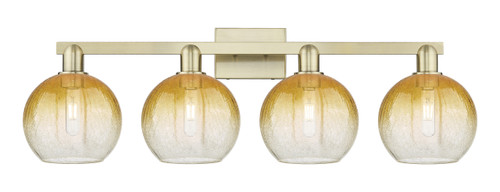 INNOVATIONS 716-4W-AB-G483-8AM Brookhaven Globe 4-Light Bath Vanity Light Antique Brass
