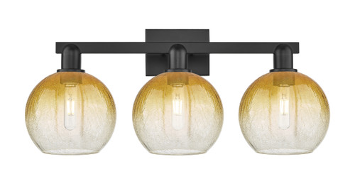 INNOVATIONS 716-3W-BK-G483-8AM Brookhaven Globe 3-Light Bath Vanity Light Matte Black
