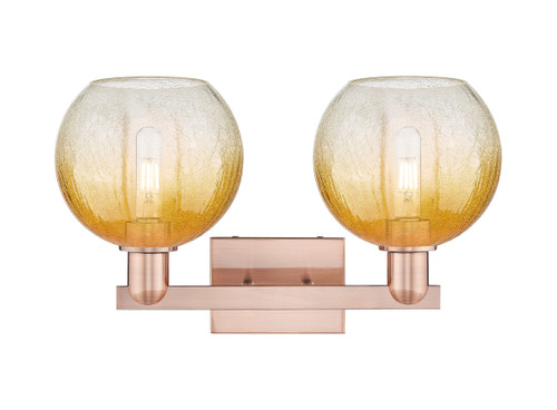 INNOVATIONS 716-2W-AC-G483-8AM Brookhaven Globe 2-Light Bath Vanity Light Antique Copper