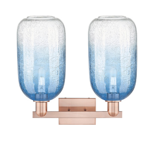 INNOVATIONS 716-2W-AC-G482-7SB Brookhaven Cloche 2-Light Bath Vanity Light Antique Copper