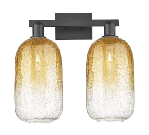 INNOVATIONS 716-2W-BK-G482-7AM Brookhaven Cloche 2-Light Bath Vanity Light Matte Black