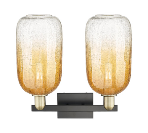 INNOVATIONS 716-2W-BAB-G482-7AM Brookhaven Cloche 2-Light Bath Vanity Light Black Antique Brass