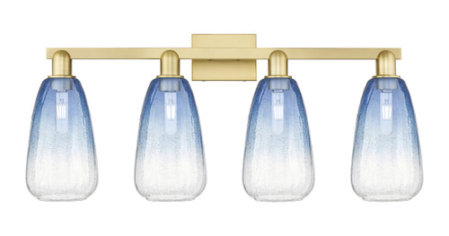 INNOVATIONS 716-4W-SG-G480-6SB Brookhaven Almond 4-Light Bath Vanity Light Satin Gold