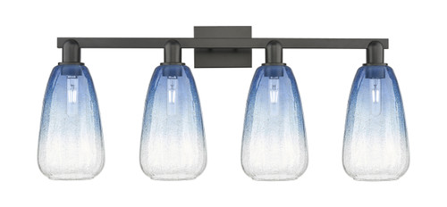 INNOVATIONS 716-4W-BK-G480-6SB Brookhaven Almond 4-Light Bath Vanity Light Matte Black