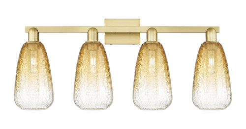 INNOVATIONS 716-4W-SG-G480-6AM Brookhaven Almond 4-Light Bath Vanity Light Satin Gold
