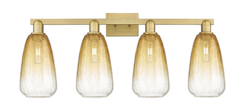 INNOVATIONS 716-4W-BB-G480-6AM Brookhaven Almond 4-Light Bath Vanity Light Brushed Brass