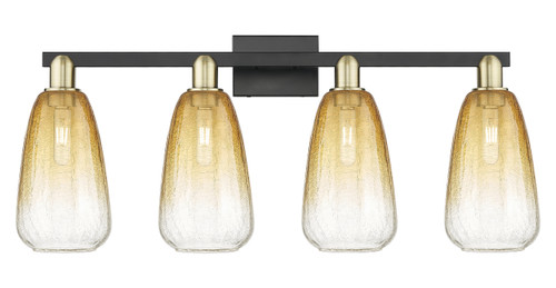 INNOVATIONS 716-4W-BAB-G480-6AM Brookhaven Almond 4-Light Bath Vanity Light Black Antique Brass