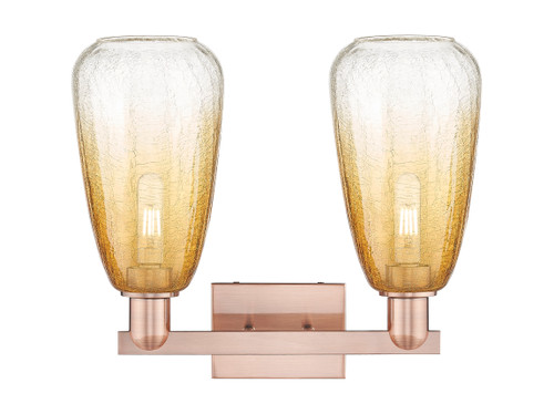 INNOVATIONS 716-2W-AC-G480-6AM Brookhaven Almond 2-Light Bath Vanity Light Antique Copper