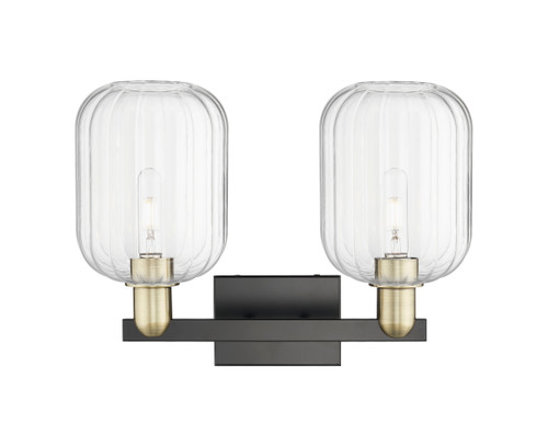INNOVATIONS 716-2W-BAB-G460-7CL Preston 2-Light Bath Vanity Light Black Antique Brass