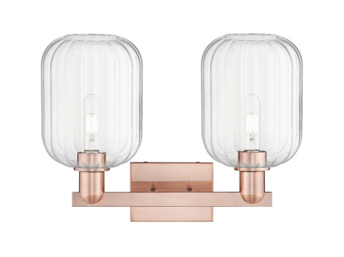 INNOVATIONS 716-2W-AC-G460-7CL Preston 2-Light Bath Vanity Light Antique Copper