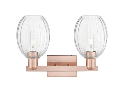 INNOVATIONS 716-2W-AC-G459-6CL Preston 2-Light Bath Vanity Light Antique Copper