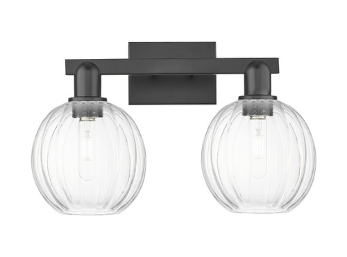 INNOVATIONS 716-2W-BK-G458-7CL Preston 2-Light Bath Vanity Light Matte Black